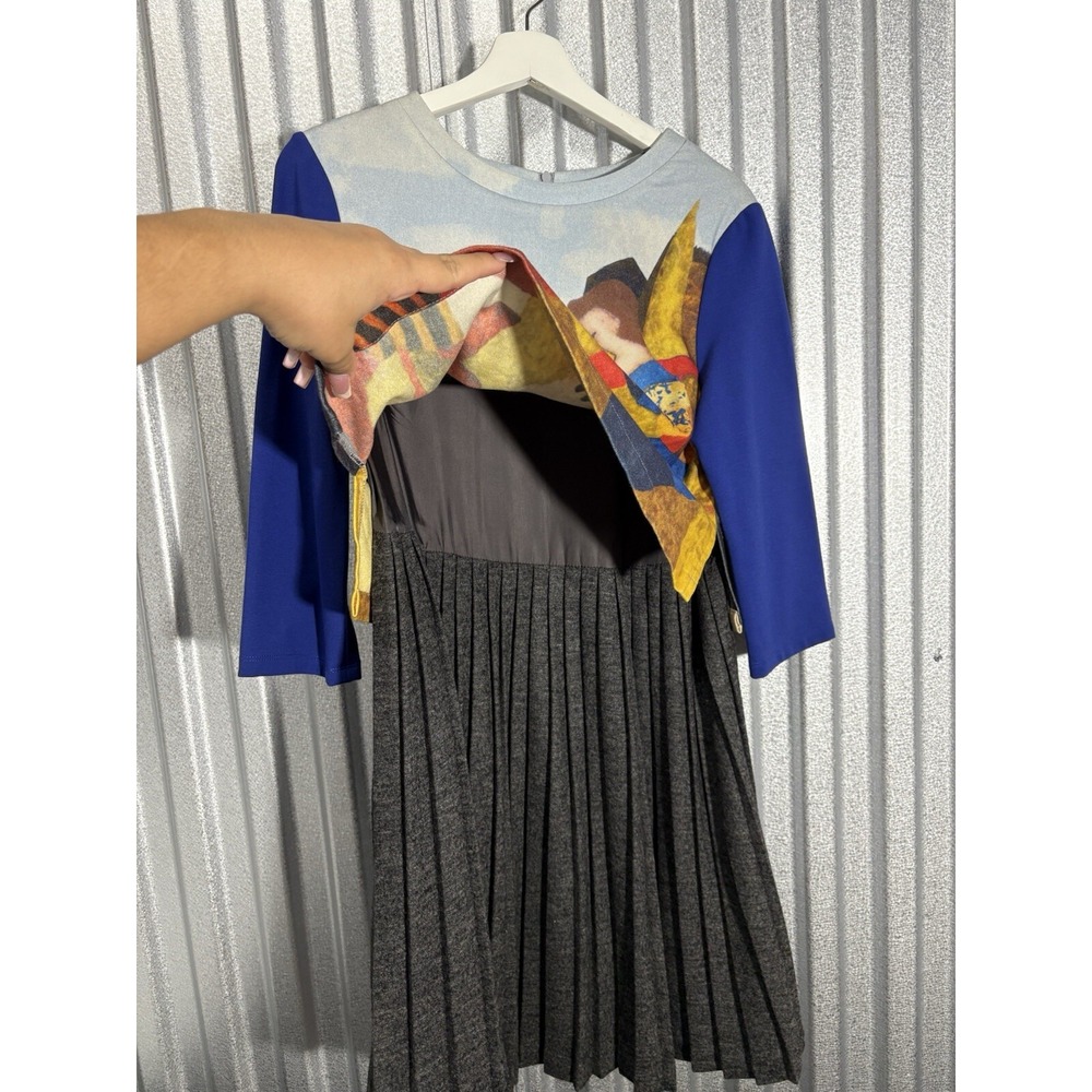 Artcore Artsy Wearable Art Portrait Dress Pleated Colorful Medium Size 10 - Picture 7 of 11